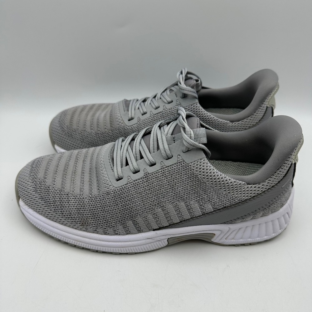 Orthofeet Coral Sneakers Women 6 Grey Stretch Knit Slip Resistant Casual Walking